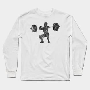 Weightlifter man black and white Long Sleeve T-Shirt